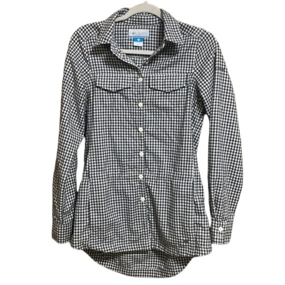 Columbia Women’s Small Tunic Flannel Shirt Shacket‎ Anorak Jacket Gingham